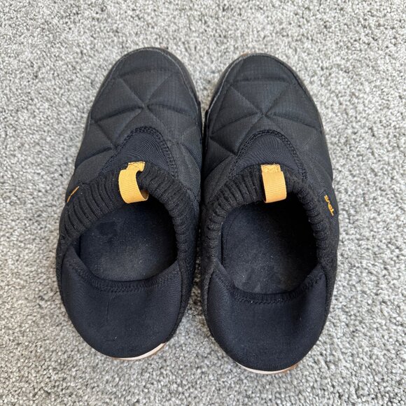 TEVA Shoes "ReEmber" Slip-on, Sz Women's 8, Black, Tan sole, White & Gold trim - Picture 4 of 5